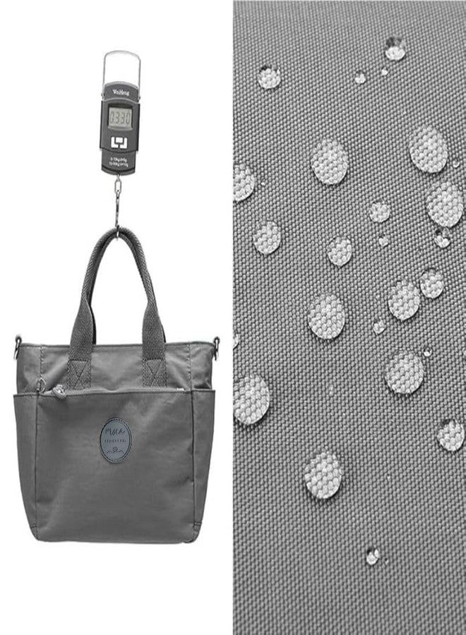 موكا حقيبة كتف نسائية من النايلون المقاوم للماء من MOCA - حقيبة كتف خفيفة الوزن ومتينة وأنيقة للمراهقات والنساء، مناسبة للعمل والسفر والاستخدام اليومي (رمادي فاتح) - Image 3